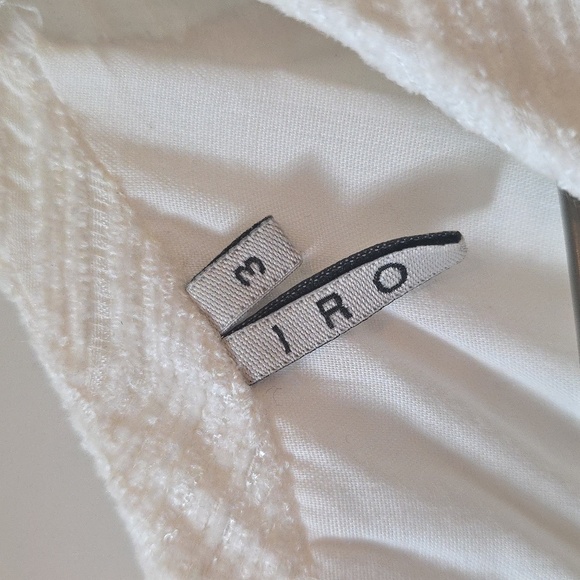 IRO White Textured Mini Dress Tulip Short Sleeve Jacqueta Xs - Picture 5 of 7